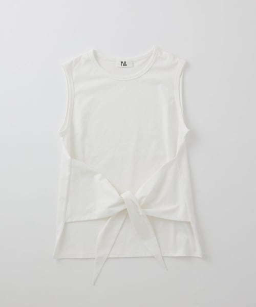ADAM ET ROPE'(アダムエロペ)の「2WAY TWIST TANK TOP(タンクトップ・レディース・チャコール/ホワイト/ワイン・38/40)」の1枚目の写真