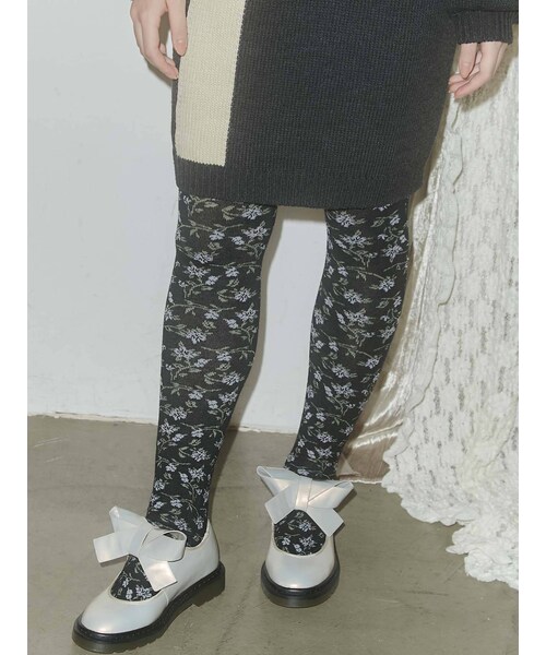 merry jenny（メリージェニー）の「floral tights（ソックス/靴下・レディース・グレー/ブラック・F）」の13枚目の写真