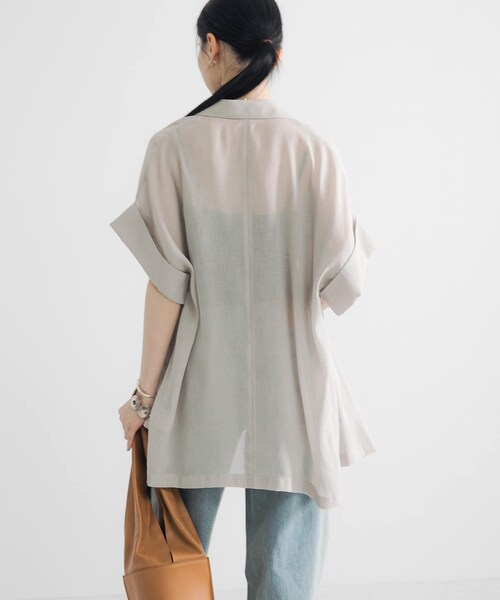 URBAN RESEARCH（アーバンリサーチ）の「シアーハーフスリーブジャケット（テーラードジャケット・レディース・BEIGE/NAVY/BLACK・FREE）」の15枚目の写真