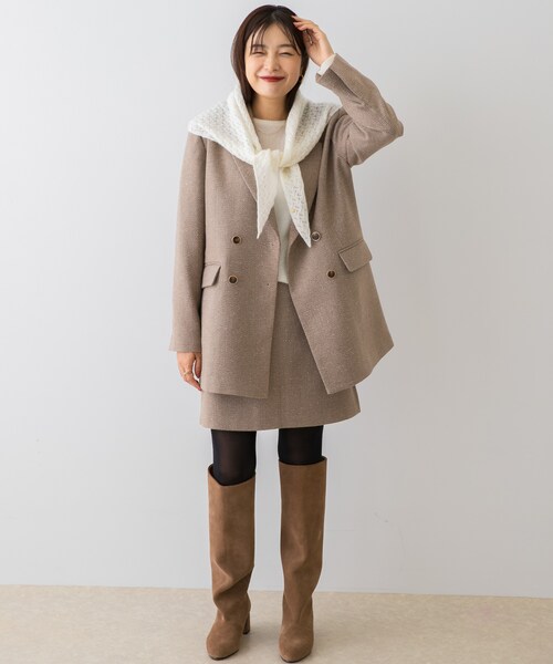 URBAN RESEARCH ROSSO（アーバンリサーチロッソ）の「F by ROSSO　ヘリンボンネップツイードジャケット（テーラードジャケット・レディース・BEIGE/GRAY・Free）」の22枚目の写真