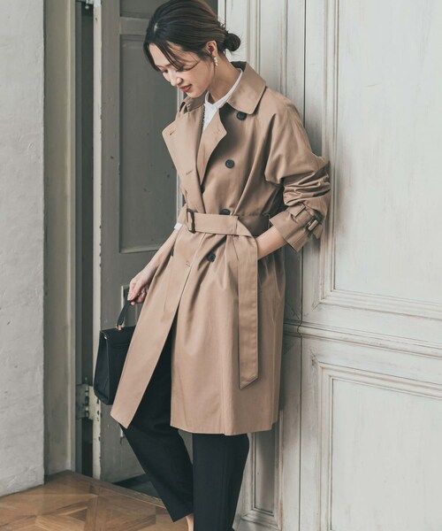 URBAN RESEARCH DOORS（アーバンリサーチドアーズ）の「撥水トレンチコート（ステンカラーコート・レディース・BEIGE/D.NAVY・Free）」の11枚目の写真