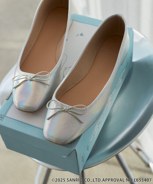 ROPE' PICNIC（ロペピクニック）の「【ROPE' PICNIC×Sanrio characters】軽くてやわらかいバレエシューズ（バレエシューズ・レディース・ブラック/シルバー系・L/M/S）」の7枚目の写真