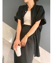 Ungrid | ノーカラービッグハーフスリーブシャツ(シャツ/ブラウス)