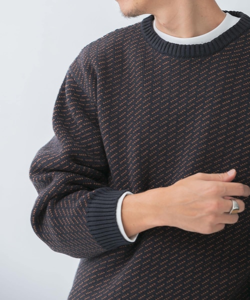 ITEMS URBANRESEARCH(アイテムズ アーバンリサーチ)の「マシンウォッシャブル バーズアイ クルーニット(ニット/セーター・メンズ・BEG/NVY/BLK・M/L)」の14枚目の写真