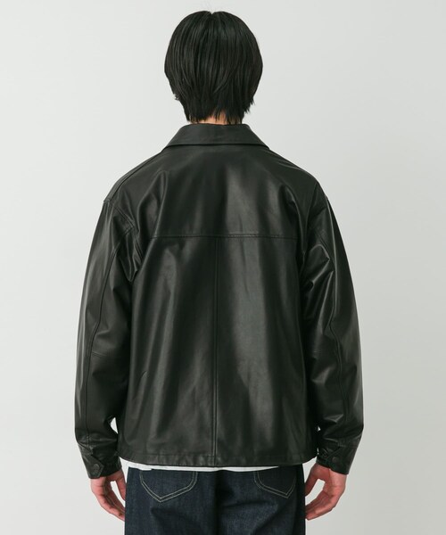 URBAN RESEARCH DOORS（アーバンリサーチドアーズ）の「marka　LEATHER COACH JACKET（その他アウター・メンズ・BLACK・1/2）」の3枚目の写真