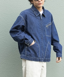 FORK&SPOON | FORK&SPOON　綿麻デニムジップブルゾン(ブルゾン)