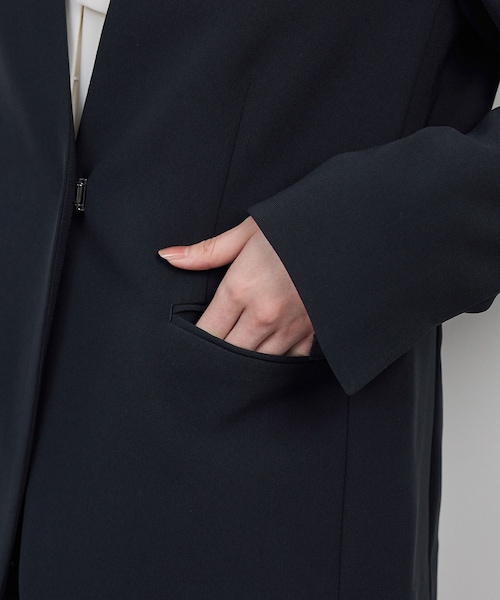 ROPE'（ロペ）の「トリアセダブルクロス Ｖネックジャケット/イージーケア・セットアップ対応・25AW（ノーカラージャケット・レディース・ネイビー・36/38/40）」の19枚目の写真