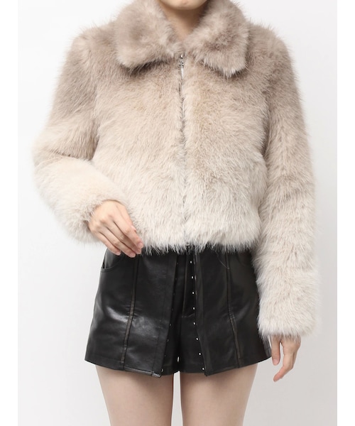 GYDA（ジェイダ）の「グラデーションECO FURコート（ダウンジャケット/コート・レディース・グレー/ブラウン・F）」の3枚目の写真