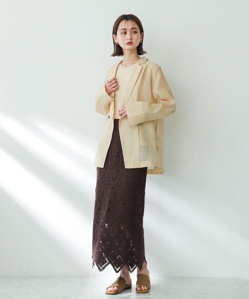 SENSE OF PLACE by URBAN RESEARCH（センスオブプレイスバイアーバンリサーチ）の「クロシェナロースカート（スカート・レディース・IVORY/BRICK/CHARCOAL・S/M）」の21枚目の写真