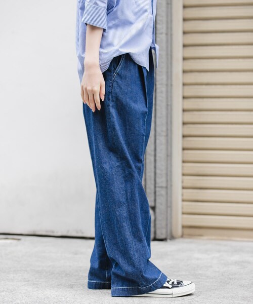 URBAN RESEARCH DOORS（アーバンリサーチドアーズ）の「FORK&SPOON　綿麻デニムパンツ（デニムパンツ・レディース・ONEWASH/USED・1/2）」の6枚目の写真