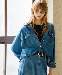 Maison INNESS | 【i Deni】ライトデニムシャツジャケット(はっ水)(セットアップ可能)<大きいサイズ有>(シャツ/ブラウス)