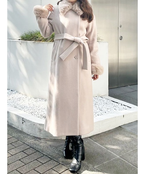 MERCURYDUO（マーキュリーデュオ）の「ファー付ウールコート（その他