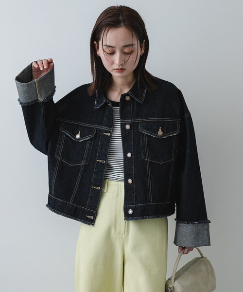 SENSE OF PLACE by URBAN RESEARCH（センスオブプレイスバイアーバンリサーチ）の「ロールアップデニムジャケット（デニムジャケット・レディース・ONE WASH/L.INDIGO・One）」の18枚目の写真