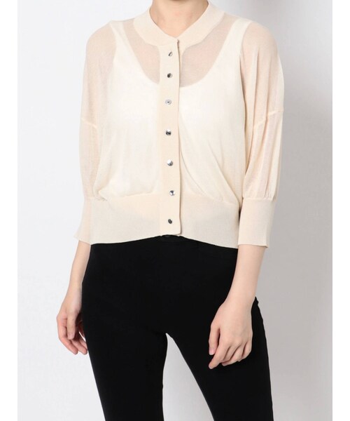 シアーショートニットカーディガン