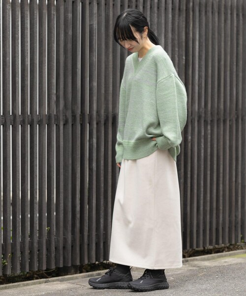EKAL（エカル）の「ウォームドジャージスカート（スカート・レディース・アイボリー/ブラック/ブラウン・one）」の12枚目の写真