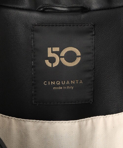 ADAM ET ROPE'(アダムエロペ)の「【CINQUANTA for ADAM ET ROPE'】別注 Leather Car Coat(ステンカラーコート・レディース・ブラック・F)」の17枚目の写真