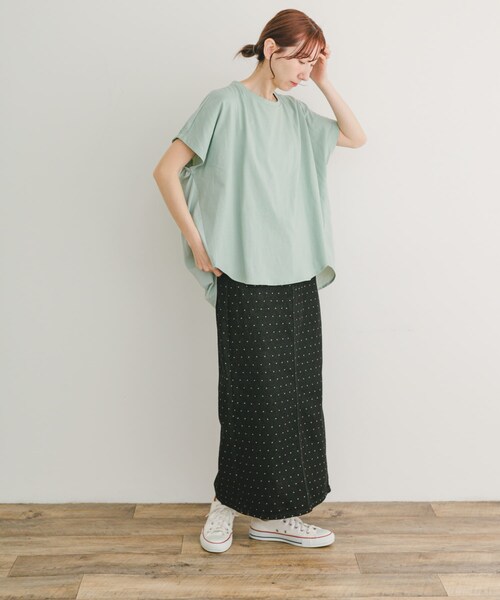 ITEMS URBANRESEARCH（アイテムズ アーバンリサーチ）の「ナイロンドッキングフレンチプルオーバー（Tシャツ/カットソー・レディース・NVY×OFF/OFF×BLK/MNT・FREE）」の18枚目の写真