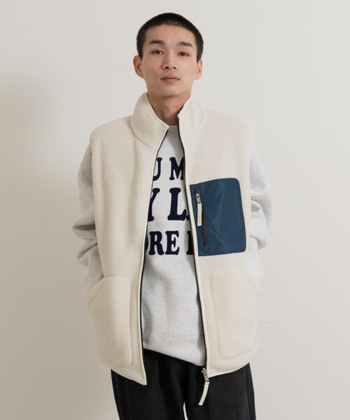 THE GOODLAND MARKET（ザグッドランドマーケット）の「AIGLE　シェルパフリース リバーシブルベスト T-KIT（ベスト・メンズ・DOVE/KRAFT/NOIR・M/L/XL）」の11枚目の写真
