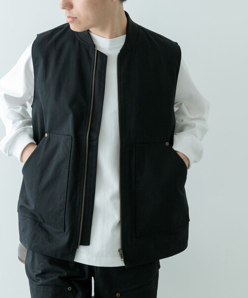 ITEMS URBANRESEARCH（アイテムズ アーバンリサーチ）の「ジップアップ コットンワークベスト（ベスト・メンズ・BLU/BRN/BLK・M/L）」の5枚目の写真