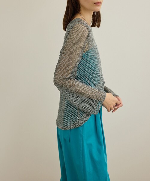 ROPE'(ロペ)の「ラメコードメッシュプルオーバー/洗える(その他トップス・レディース・ゴールド/シルバー・F)」の14枚目の写真