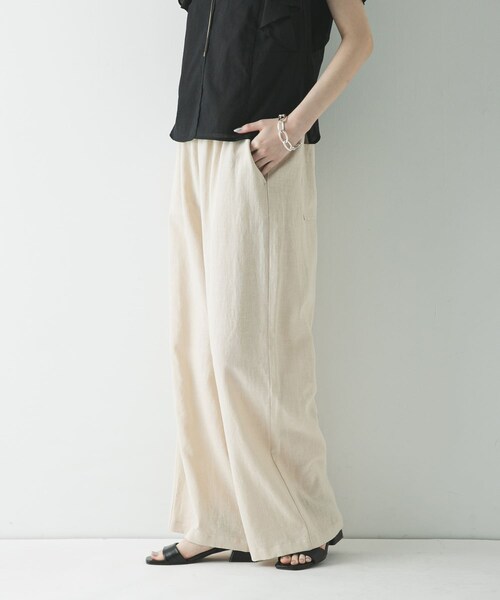 URBAN RESEARCH(アーバンリサーチ)の「ラミーレーヨンイージーパンツ(その他パンツ・レディース・BEIGE/BLACK・36/38)」の14枚目の写真