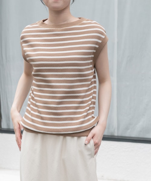 URBAN RESEARCH DOORS（アーバンリサーチドアーズ）の「FORK&SPOON　変形ワッフルノースリーブプルオーバー（Tシャツ/カットソー・レディース・IVORY/GRAY/OFFxNVY/CAMxIVO・1）」の3枚目の写真