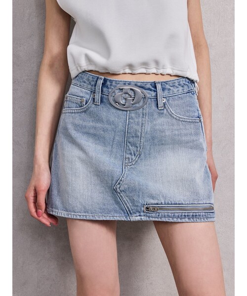 GYDA（ジェイダ）の「GD MOLDスカートライクデニムショートパンツ（デニムスカート・レディース・アイスブルー/インディゴ・XS/S/M）」の2枚目の写真