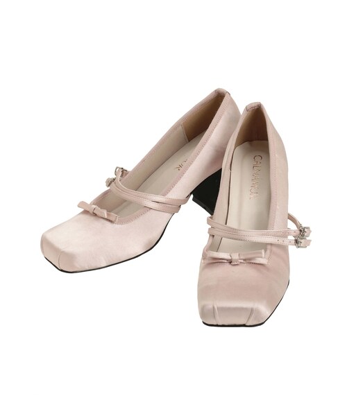 CALNAMUR（カルナムール）の「BALLET CHUNKY HEEL SHOSE/バレエチャンキーヒールシューズ（パンプス・レディース・ブラック/レッド/ピンク・S/M/L）」の11枚目の写真