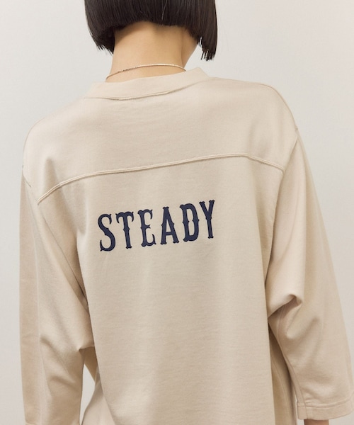 ADAM ET ROPE'（アダムエロペ）の「【Oblada(オブラダ)】別注 FOOTBALL TEE（Tシャツ/カットソー・レディース・オフホワイト/ブラウン/ネイビー・F）」の14枚目の写真