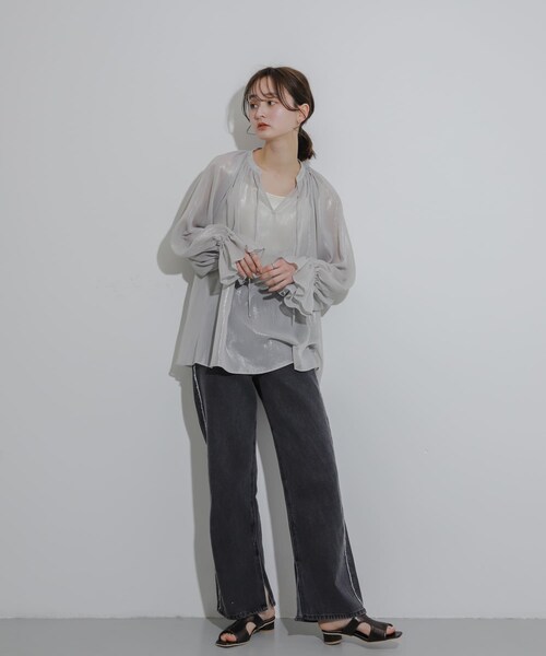 SENSE OF PLACE by URBAN RESEARCH(センスオブプレイスバイアーバンリサーチ)の「ハクプリントブラウス(シャツ/ブラウス・レディース・L.BLUE/BEIGE/GRAY・one)」の12枚目の写真