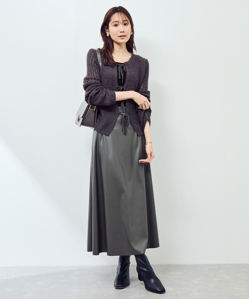 ROPE' PICNIC（ロペピクニック）の「ベーシックリブタンクトップ（タンクトップ・レディース・ブラック/オフホワイト/ブラウン/パープル系・M）」の6枚目の写真