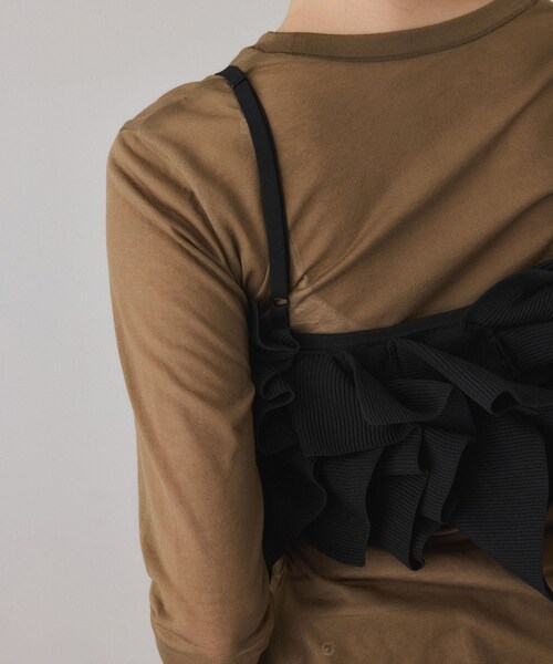 ADAM ET ROPE'（アダムエロペ）の「【サステナブル】ニットフリルビスチェ（ベスト・レディース・ブラック・F）」の8枚目の写真