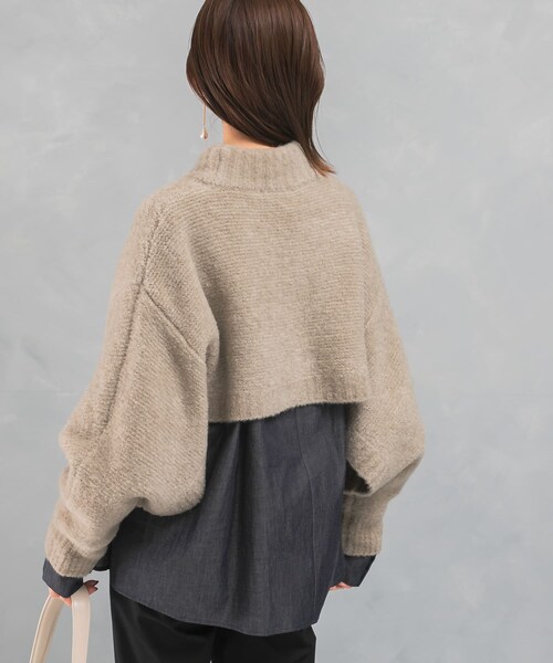 URBAN RESEARCH ROSSO（アーバンリサーチロッソ）の「クロップドマルチウェイニット（ニット/セーター・レディース・beige/aqua・FREE）」の6枚目の写真