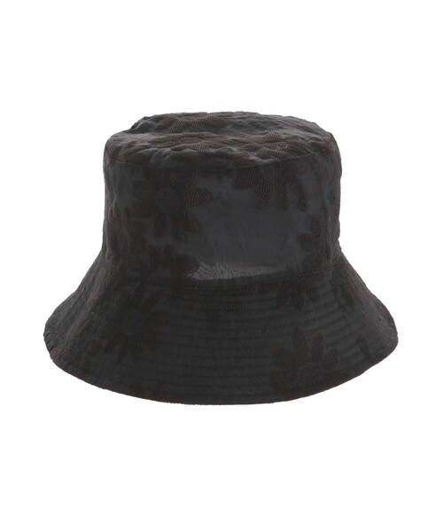 merry jenny（メリージェニー）の「flowerシアーバケットHAT（その他雑貨・レディース・オフホワイト/ブラック・F）」の2枚目の写真