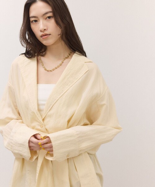 ADAM ET ROPE'（アダムエロペ）の「【一部WEB限定カラー】シャツジャケット（テーラードジャケット・レディース・ブラック/オフホワイト/ダークブラウン・36/38）」の13枚目の写真