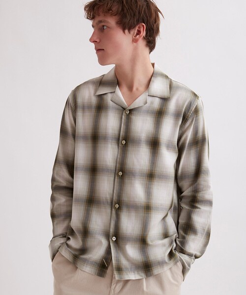 Saturdays NYC(サタデーズ ニューヨークシティ )の「Marco Plaid Ls Shirt(シャツ/ブラウス・メンズ・ベージュ/ダークグリーン・L/M/S/XL/XS)」の20枚目の写真
