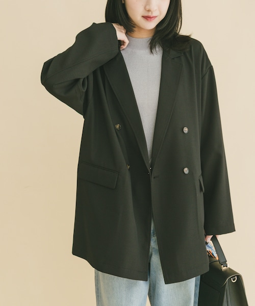 ITEMS URBANRESEARCH（アイテムズ アーバンリサーチ）の「リネンライクジャケット（テーラードジャケット・レディース・BRN/L.BEG/BLK・Free）」の5枚目の写真