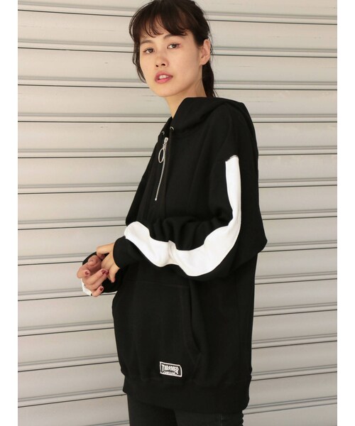 【WEB＆限定店舗】THRASHER ハーフジップ HOODIE