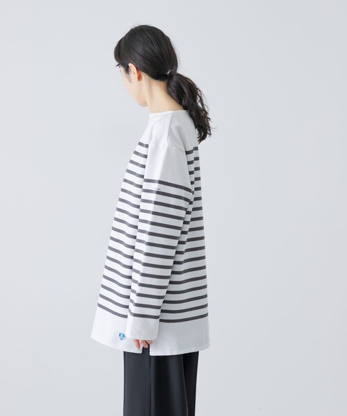 かぐれ（カグレ）の「ORCIVAL　BOAT NECK LONG-SLEEVE PULLOVER（Tシャツ/カットソー・レディース・BLUE/STEEL GREY・6）」の13枚目の写真