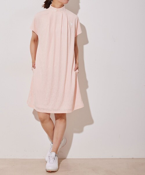 ROPE'(ロペ)の「【UV】【吸水速乾】ロゴジャガードモックネックワンピース(ワンピース・レディース・ブラック/ライトグリーン/ピンク・L/M/S)」の22枚目の写真