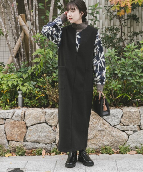 ITEMS URBANRESEARCH(アイテムズ アーバンリサーチ)の「ジャージメルトンジャンパースカート(ワンピース・レディース・GRY/BLK・Free)」の10枚目の写真