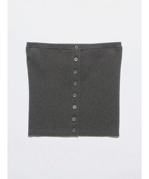 EMODA（エモダ）の「【VEQUM】RIB BUTTON BARE TOP（キャミソール・レディース・グレー/ブラウン・F）」の2枚目の写真