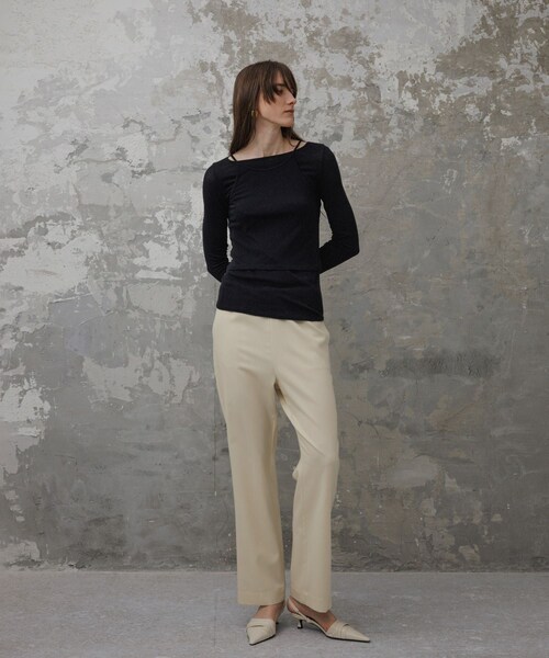 ADAM ET ROPE'（アダムエロペ）の「【EMOELLE】ソモウイージーパンツ（その他パンツ・レディース・ブラック/キナリ系・36/38）」の22枚目の写真