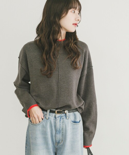 ITEMS URBANRESEARCH（アイテムズ アーバンリサーチ）の「『洗濯可/静電気防止』ハイショクハイネックニット（ニット/セーター・レディース・OFF/GRY/L.GRY/S.BLU/MOC/NVY・Free）」の19枚目の写真