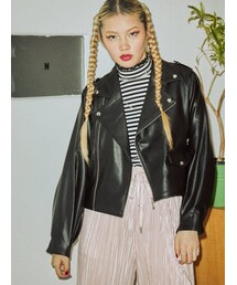 jouetie | タックスリーブライダース(ライダースジャケット)