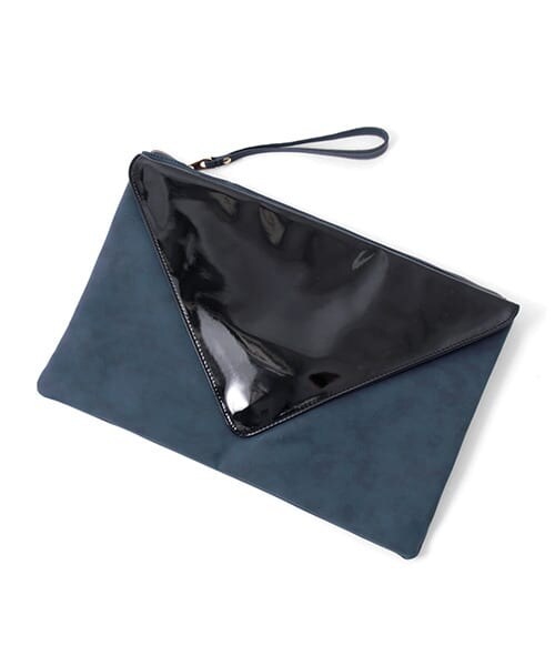 KBF（ケイビーエフ）の「異素材クラッチBAG（クラッチバッグ・レディース・シルバー/ホワイト/ブラック・one）」の2枚目の写真