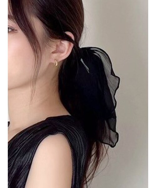 RESEXXY（リゼクシー）の「シアーリボンヘアゴム（ヘアゴム・レディース・アイボリー/ブラック/ピンク/ラベンダー・F）」の14枚目の写真