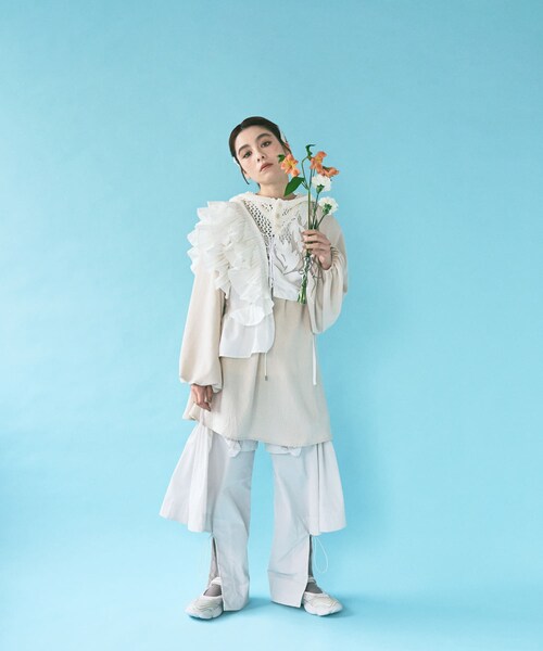 THE GOODLAND MARKET（ザグッドランドマーケット）の「old honey　57℃ pants（その他パンツ・レディース・white/black・FREE）」の6枚目の写真