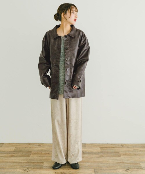 ITEMS URBANRESEARCH(アイテムズ アーバンリサーチ)の「カバーオールジャケット(カバーオール・レディース・BRN/BLK・FREE)」の14枚目の写真
