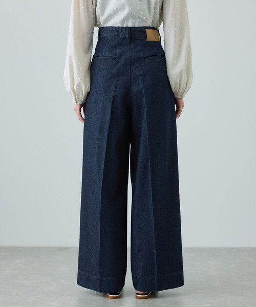 ROPE'（ロペ）の「テンセルデニムストレートワイドパンツ/イージーケア・セットアップ対応（デニムパンツ・レディース・ネイビー/ブルー・36/38/40）」の21枚目の写真